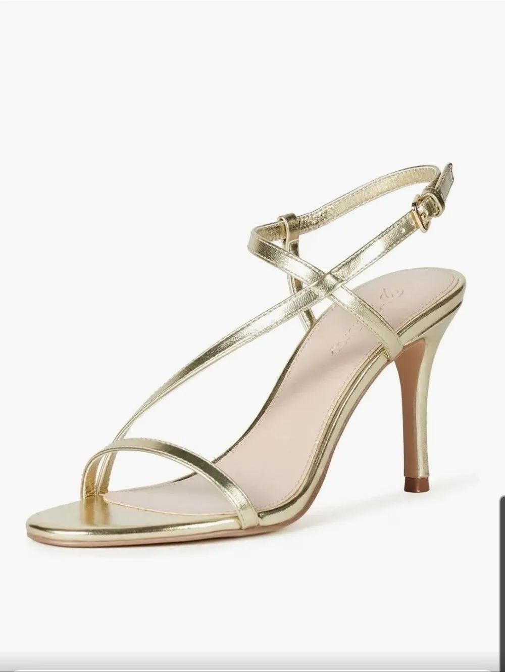 The Drop Arco Gold Strappy High Heel Sandals Size 7